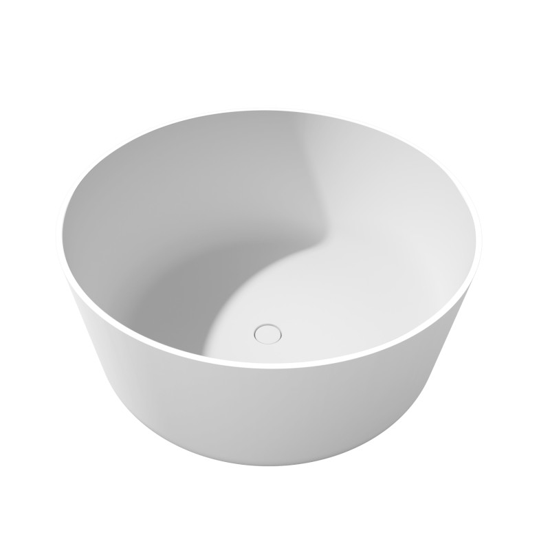 ESTATIS volně stojící vana litý mramor ø110x51cm, bílá mat 93868