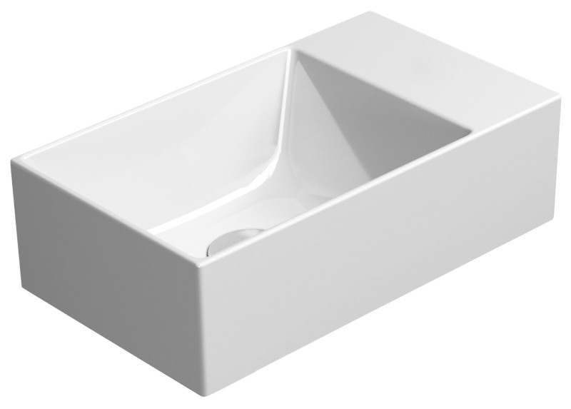 KUBE X keramické umývátko 40x23cm, bez otvoru, pravé/levé, bílá mat 9484009