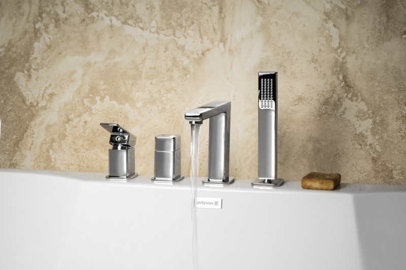 TURSI čtyřprvková baterie na okraj vany, chrom TI052