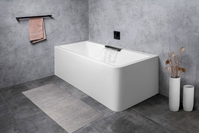 CASCATA L MONOLITH obdélníková vana 180x80x60cm, kaskáda černá 73836ML.102