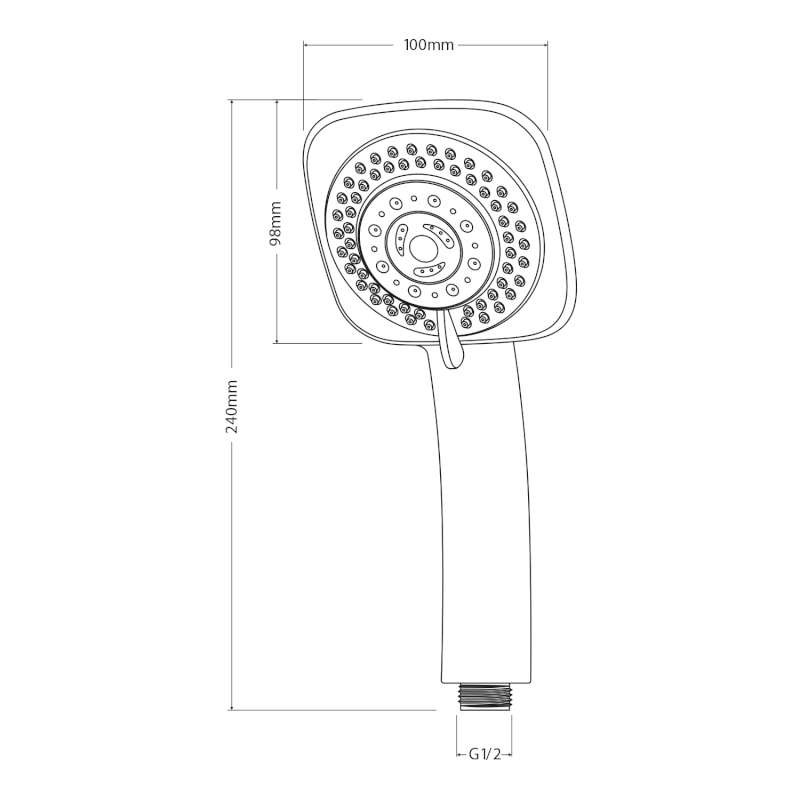 Ruční masážní sprcha, 5 režimů, 100x100mm, ABS/chrom SC056