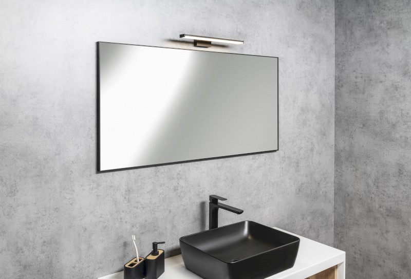 AROWANA zrcadlo v rámu 50x80cm, černá mat AWB5080