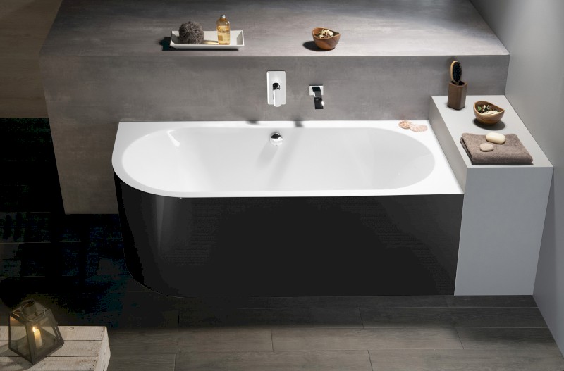 VIVA R MONOLITH asymetrická vana 180x75x60cm, bílá/černá 72129MB