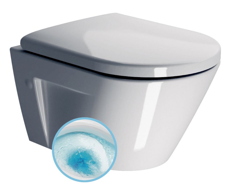 NORM závěsná WC mísa, GeniusFlush, 36x50cm, bílá ExtraGlaze 862011