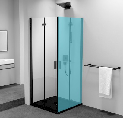 ZOOM BLACK sprchové dveře skládací 700mm, čiré sklo, levé ZL4715BL
