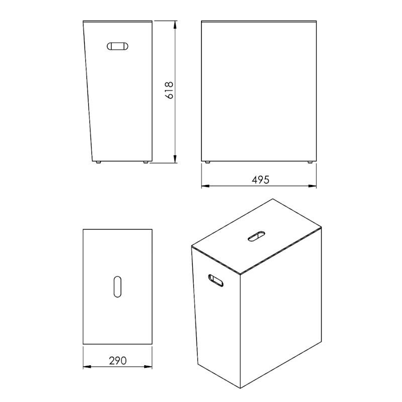LUXURY koš na prádlo 49,5x61,8x29cm, bílá 103702