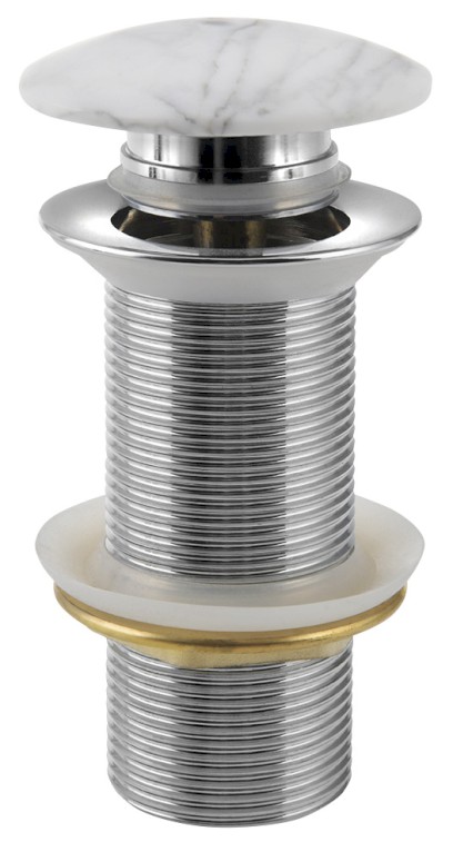 BLOK umyvadlová výpust 5/4“, click-clack, zátka bílá carrara, mat 2401-941