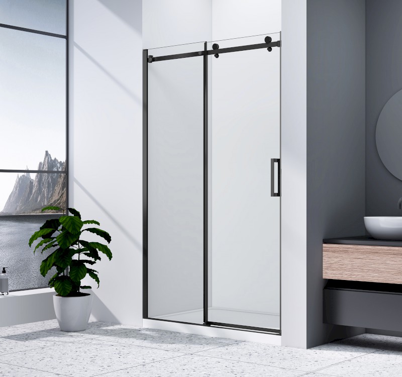 DRAGON BLACK sprchové dveře 1400mm, čiré sklo GD4614B