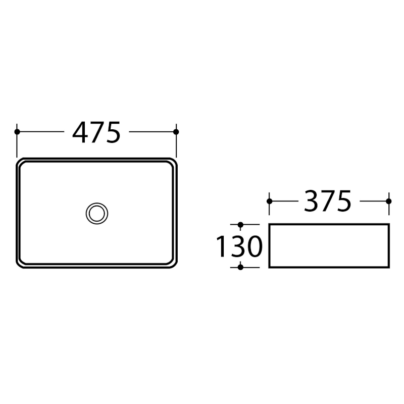 DALMA keramické umyvadlo na desku, 48x38m, grigio MM513