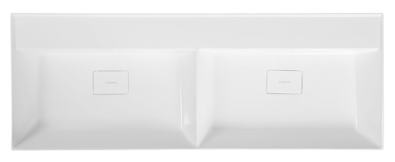 GODIVA dvojumyvadlo, litý mramor, 119x44cm, bez otvoru, bílá GU119-0