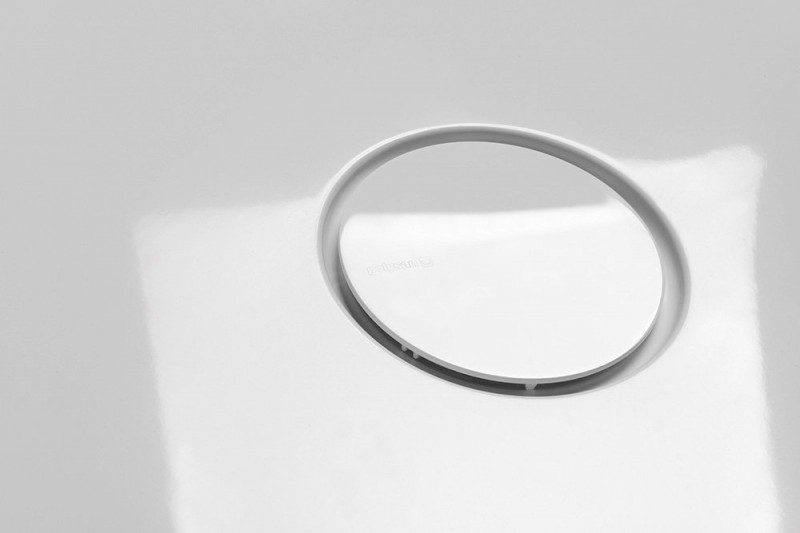 MIRAI sprchová vanička z litého mramoru do niky, 90x90x1,8cm, bílá 73185