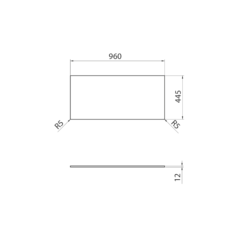 Deska Rockstone 960x12x445mm, bílá mat DTR96-0101