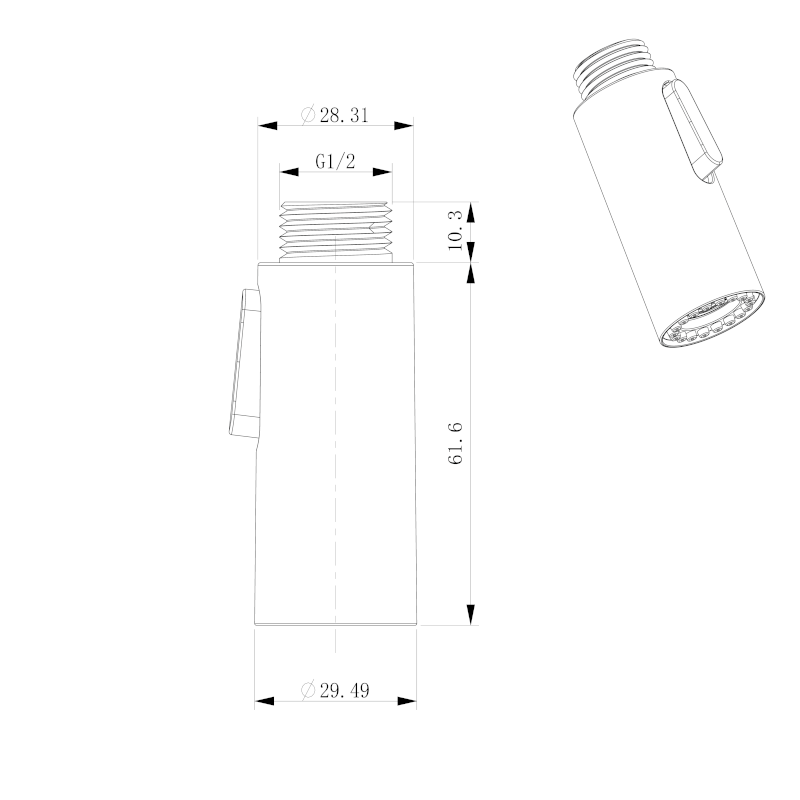 FLAWO výsuvná sprcha dřezové baterie 1/2