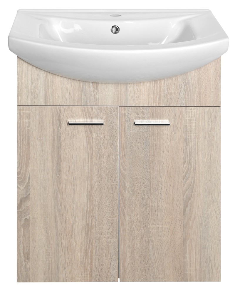 ZOJA umyvadlová skříňka 61,5x74x32,5cm, dub platin, 2x dvířka 51163