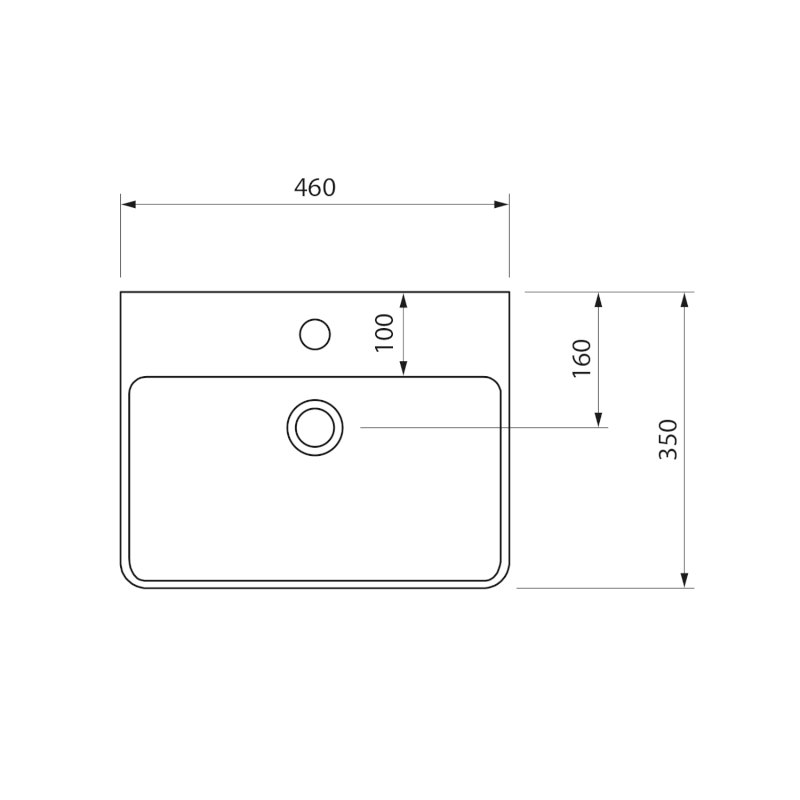 VIBRANT keramické umyvadlo 46x33cm, bílá 201.097.0