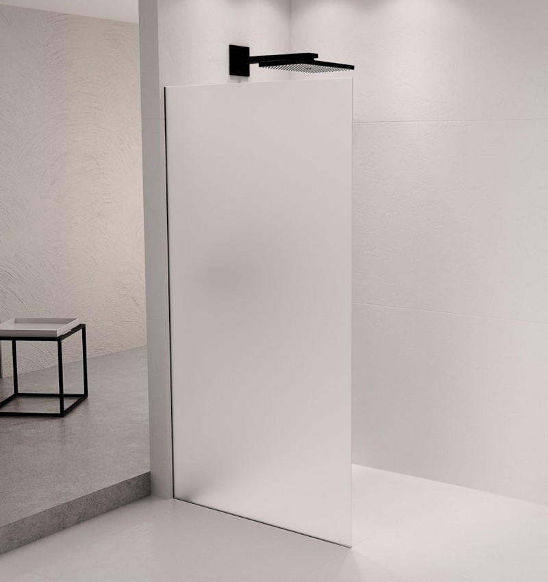 ARCHITEX sada pro uchycení skla podlaha-stěna se spádovou lištou, 1615x2105mm, levá, černá mat AX2116BL