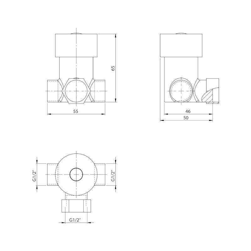 Regulátor teploty vody pro stojánkové ventily 1/2