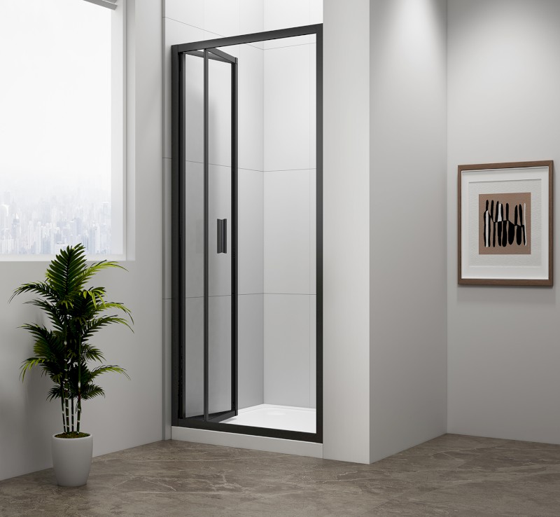 EASY BLACK sprchové dveře skládací 800mm, čiré sklo EL1980B