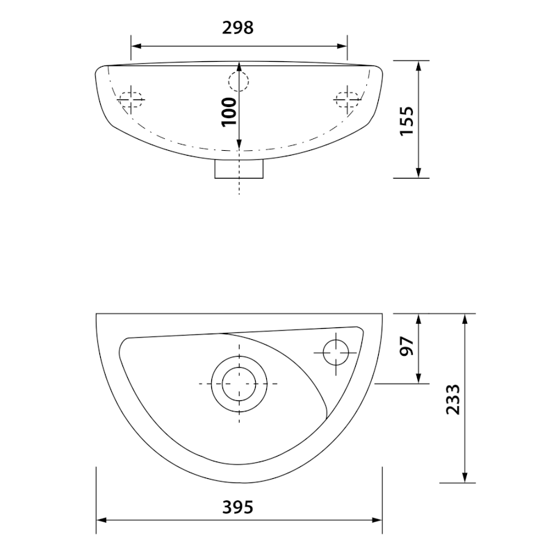 OVAL keramické umývátko 39x23cm, bílá TP040