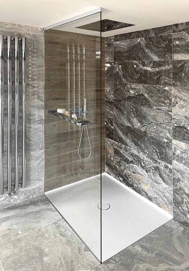 ARCHITEX sada pro neviditelné uchycení skla, podlaha-stěna-strop, 1615x2600mm, leštěný hliník AX2516
