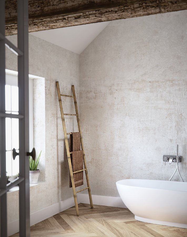 BAMBUS sušák ručníků na opření 500x1900x40mm, bambus 1031