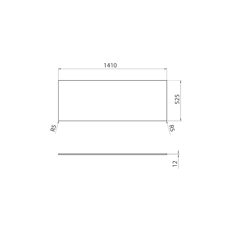 LOREA deska Rockstone 141x1,2x52,5cm, bílá mat LE140-0101
