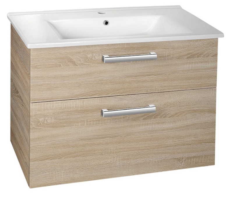 VEGA umyvadlová skříňka 82x67,6x43,8cm, 2x zásuvka, dub platin VG883