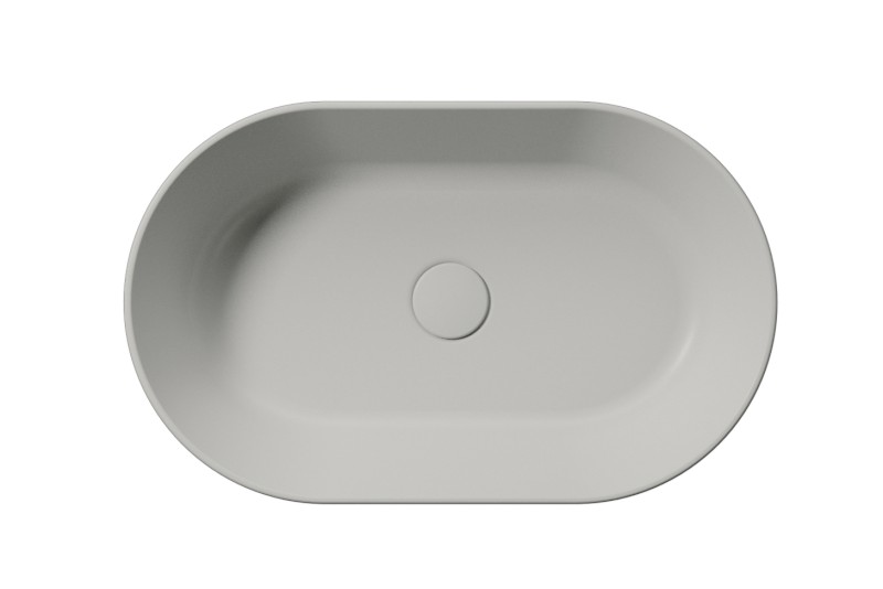 KUBE X keramické umyvadlo na desku, 60x37cm, oválné, cenere mat 945817