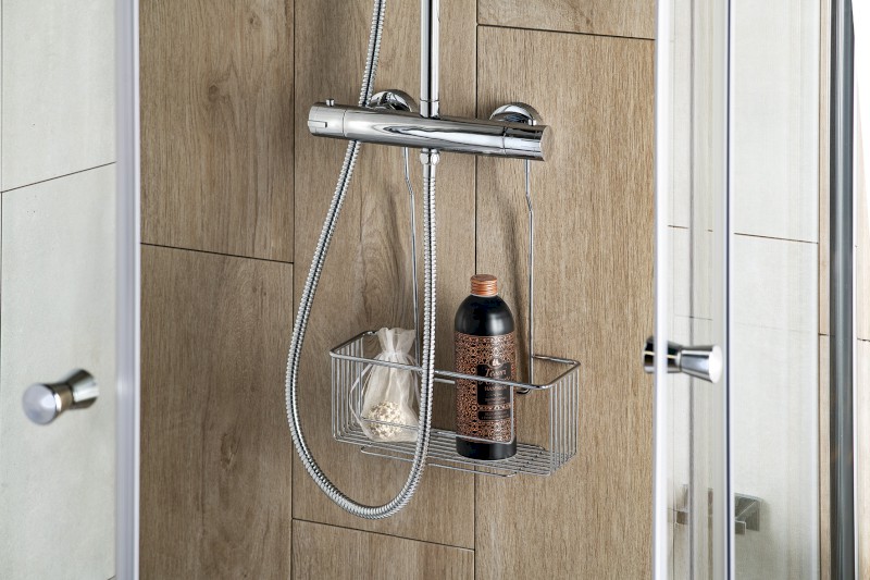 CHROM LINE police do sprchy závěsná, na baterii, chrom 37006