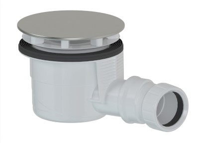 Vaničkový sifon, průměr 90mm, DN40, krytka nerez lesk 17911