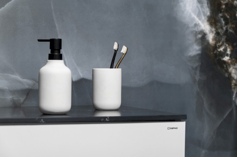 CHLOÉ dávkovač mýdla na postavení, bílá mat CH031