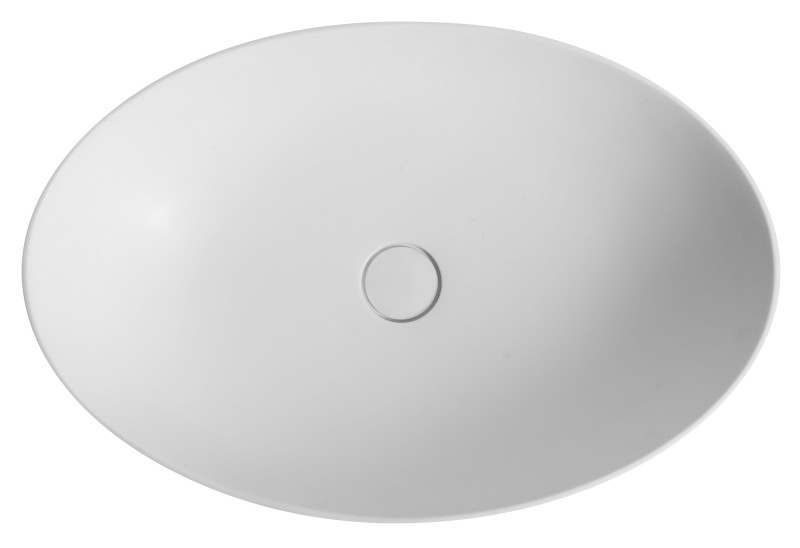 THIN umyvadlo na desku, Rockstone, 60x40 cm, bílá mat WN893