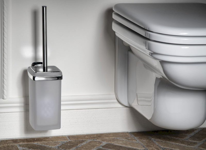 AIDA WC štětka závěsná, mléčné sklo, chrom AI008