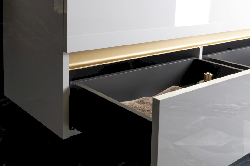 ODETTA umyvadlová skříňka 118x50x43,5cm, bílá lesk DT120-3030