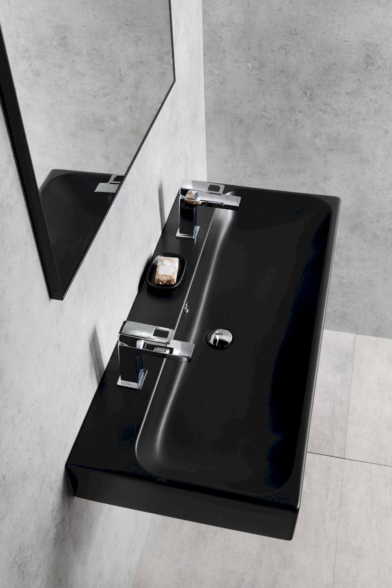 TORIDI keramické dvojumyvadlo 101x46,5cm, černá mat TU0222B