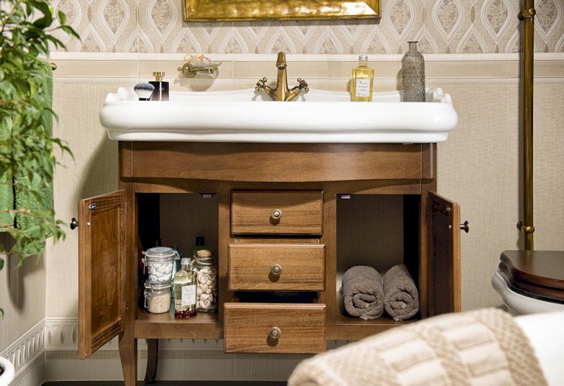 RETRO umyvadlová skříňka 89x80x48cm, buk 1620