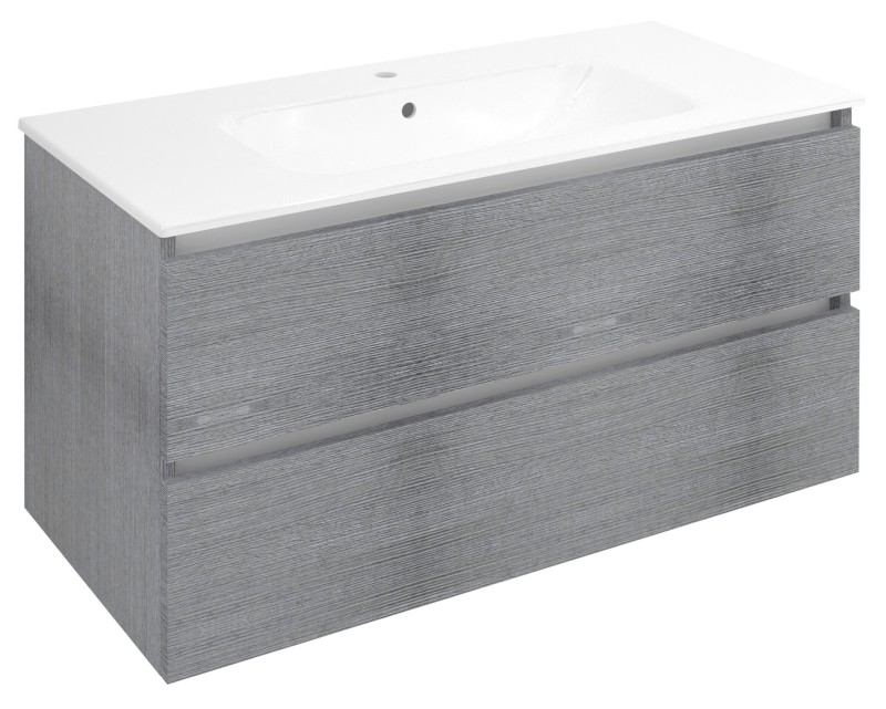 EZARA umyvadlová skříňka 99,8x52x46cm, dub stříbrný EZ101-1111