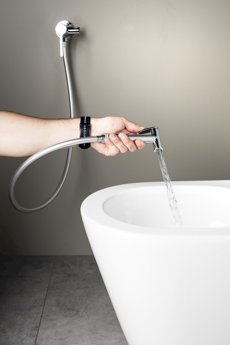 ICONIC podomítková bidetová baterie se Stop sprškou, kulatá, chrom AF040