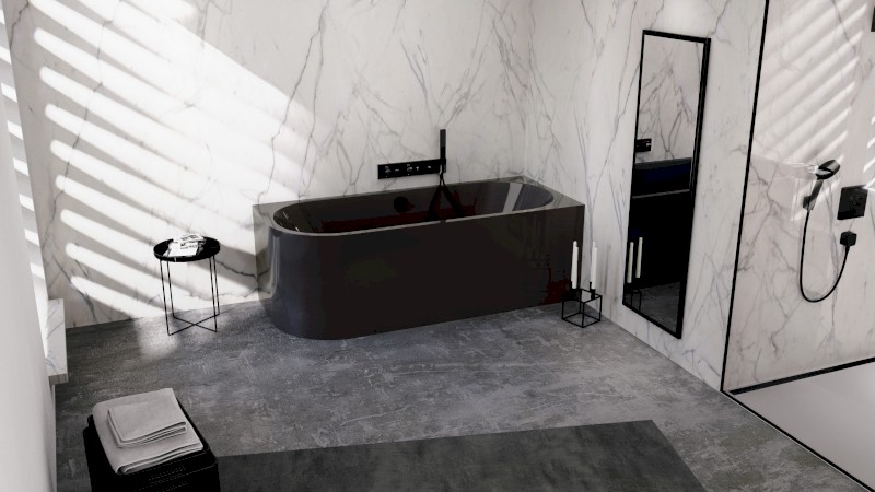 VIVA R MONOLITH asymetrická vana 170x75x60cm, šedá 78119M.30