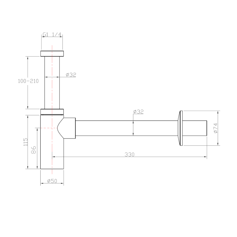 Umyvadlový sifon 5/4