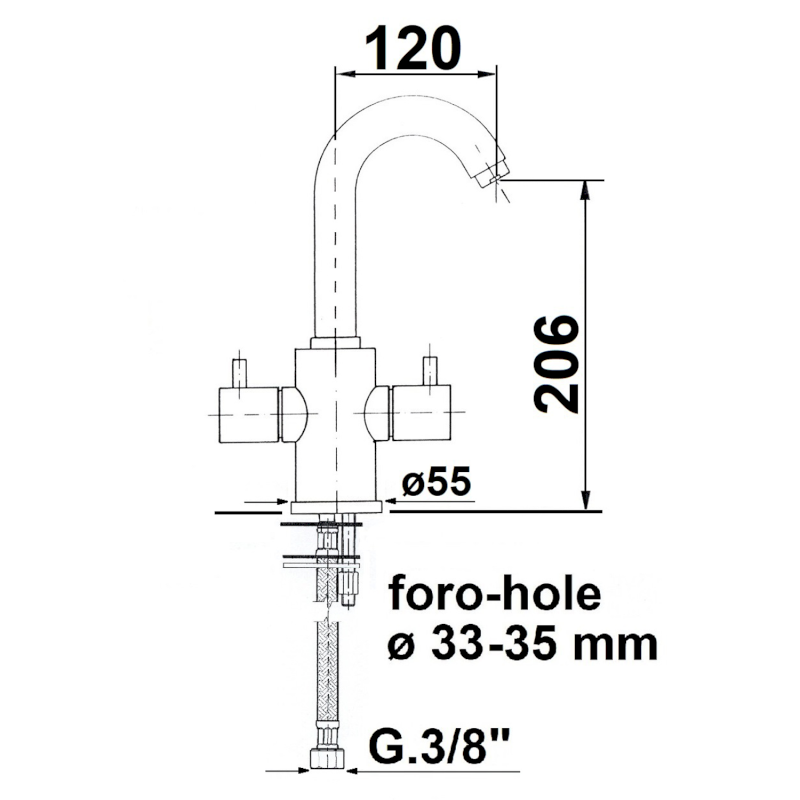 AIRTECH stojánková umyvadlová baterie, chrom 417/S