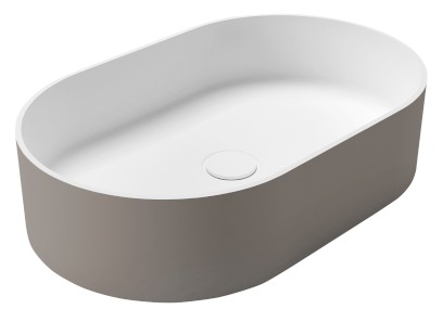 THIN umyvadlo na desku, Rockstone, 55x35cm, agila/bílá mat WN205-43