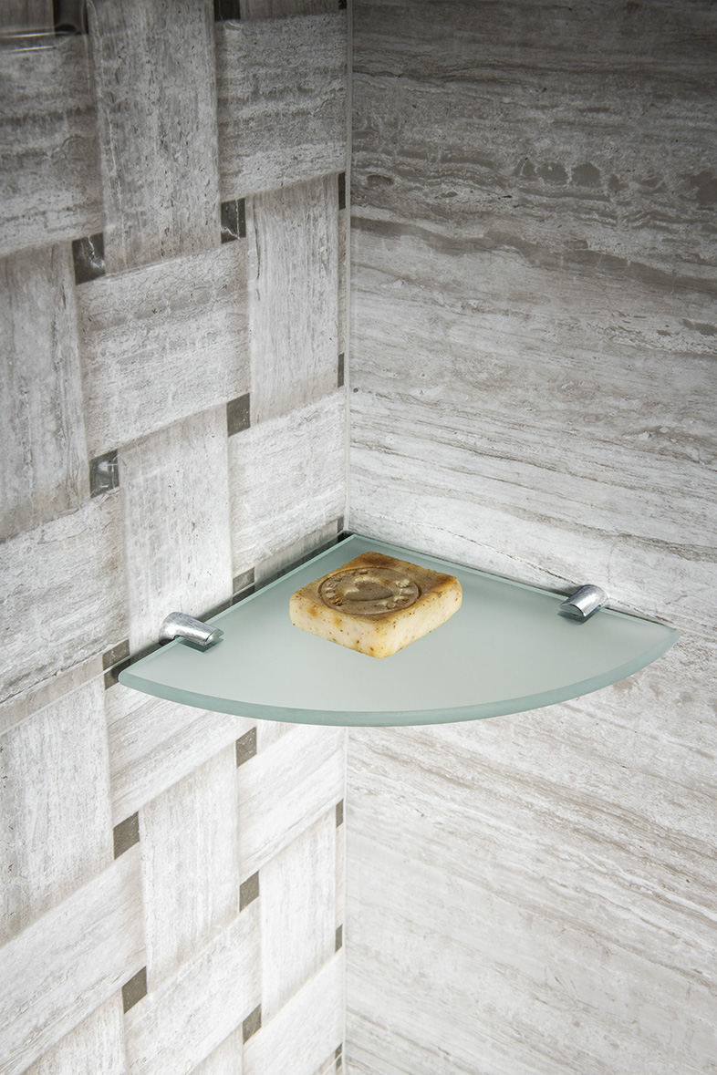 X-ROUND držáky skleněné poličky 8mm, chrom XR008