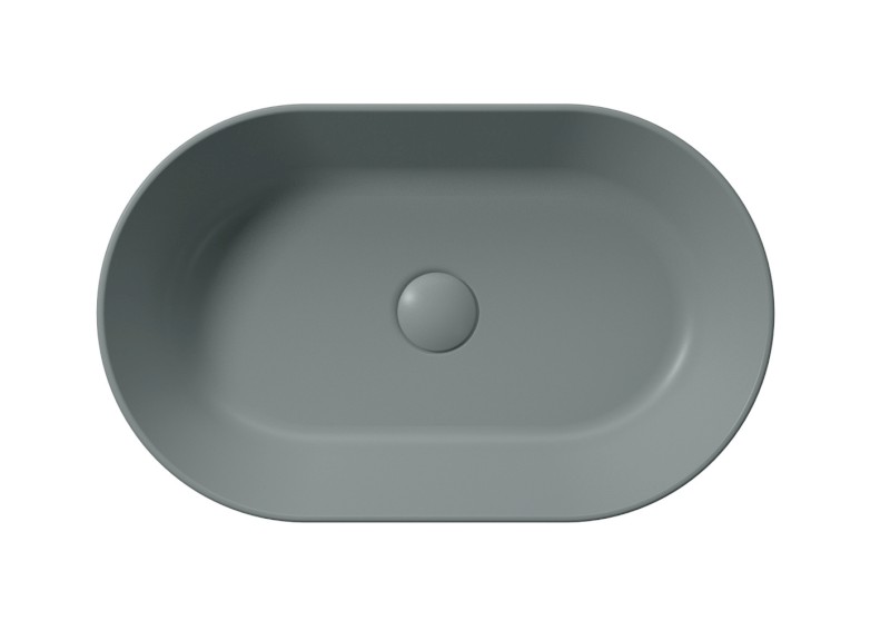 KUBE X keramické umyvadlo na desku, 60x37cm, oválné, agave mat 945804