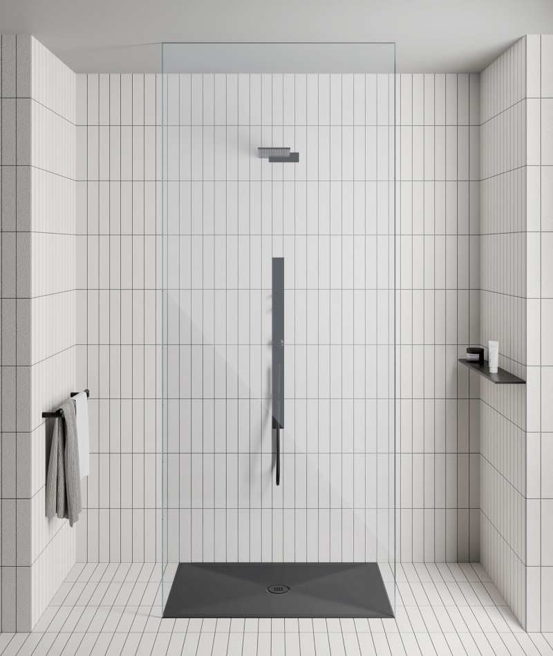 Keramická sprchová vanička, obdélník 120x80x2cm, černá mat 46120826