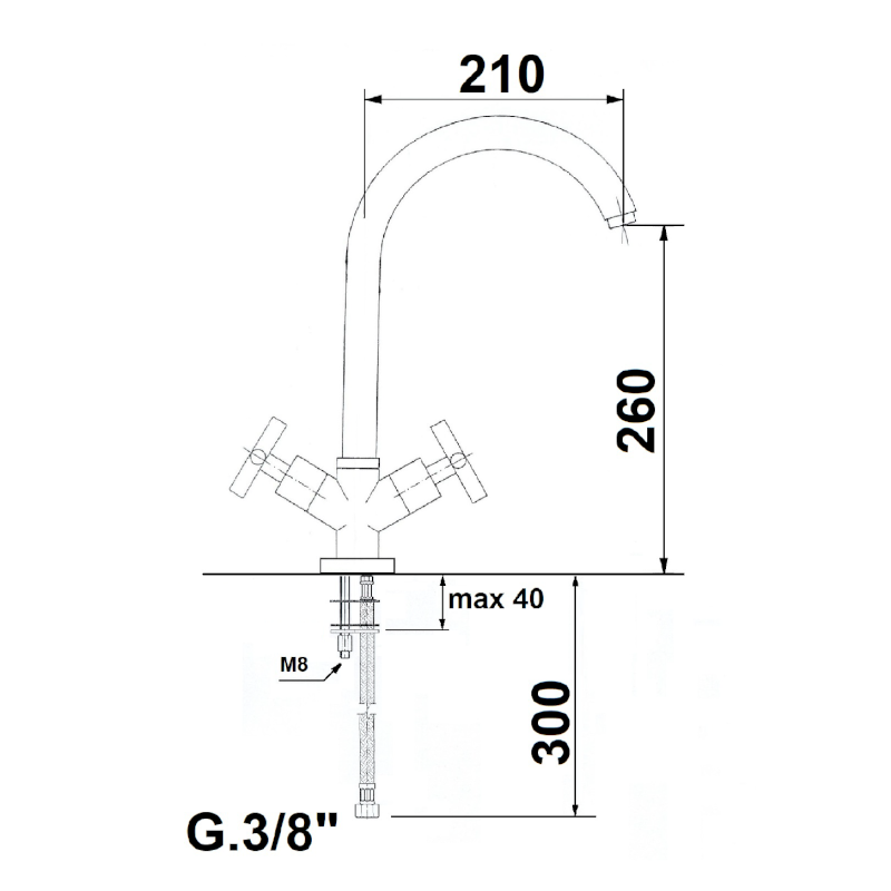 AXIA stojánková dřezová baterie, chrom 509