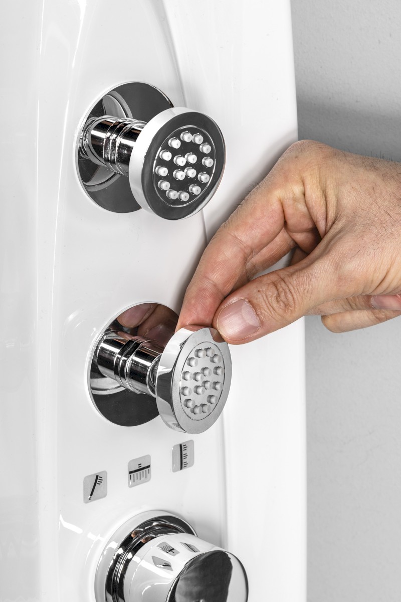 MOLA termostatický sprchový panel rohový 210x1300mm, bílá 80372