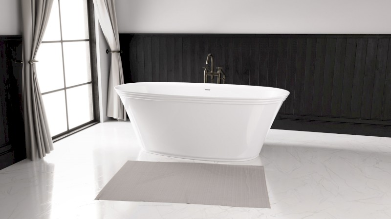 FLORINA volně stojící vana litý mramor, 170x80x61cm, bílá 93858