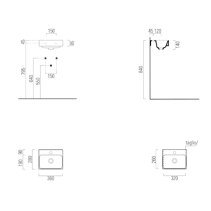 NUBES keramické umývátko 36x28cm, bílá ExtraGlaze 9638111