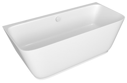 SKYLLA nástěnná stojící vana litý mramor 170x75x60cm, bílá 72430